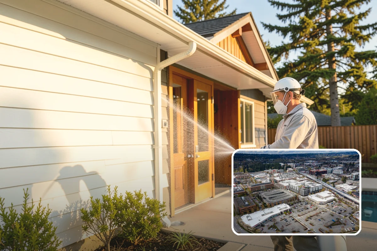 Gutter & Downspout Package in Redmond, King County, WA - Removes black tiger-stripe oxidation from gutter faces