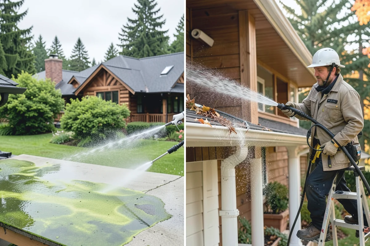 Gutter & Downspout Package in Redmond, King County, WA - Inspect gutter faces, troughs, and downspout outlets