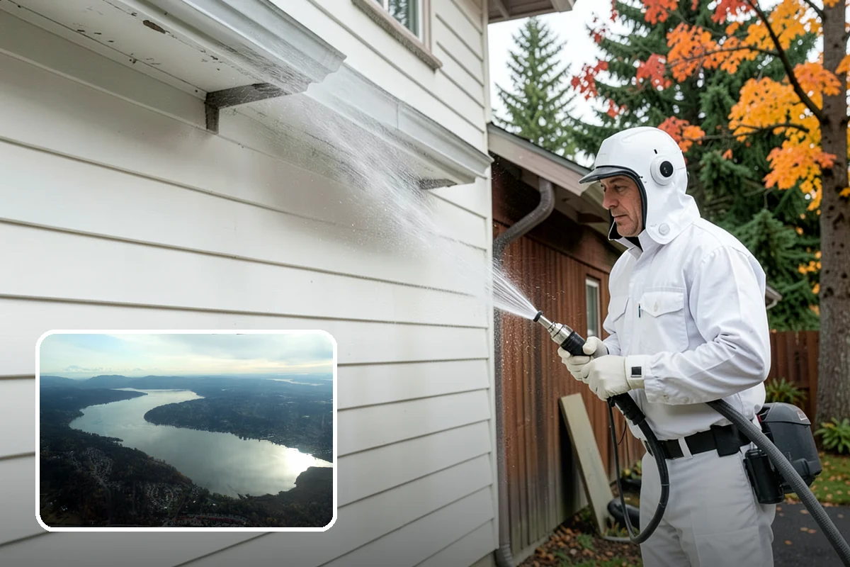 Gutter & Downspout Package in Sammamish, King County, WA - Removes black tiger-stripe oxidation from gutter faces