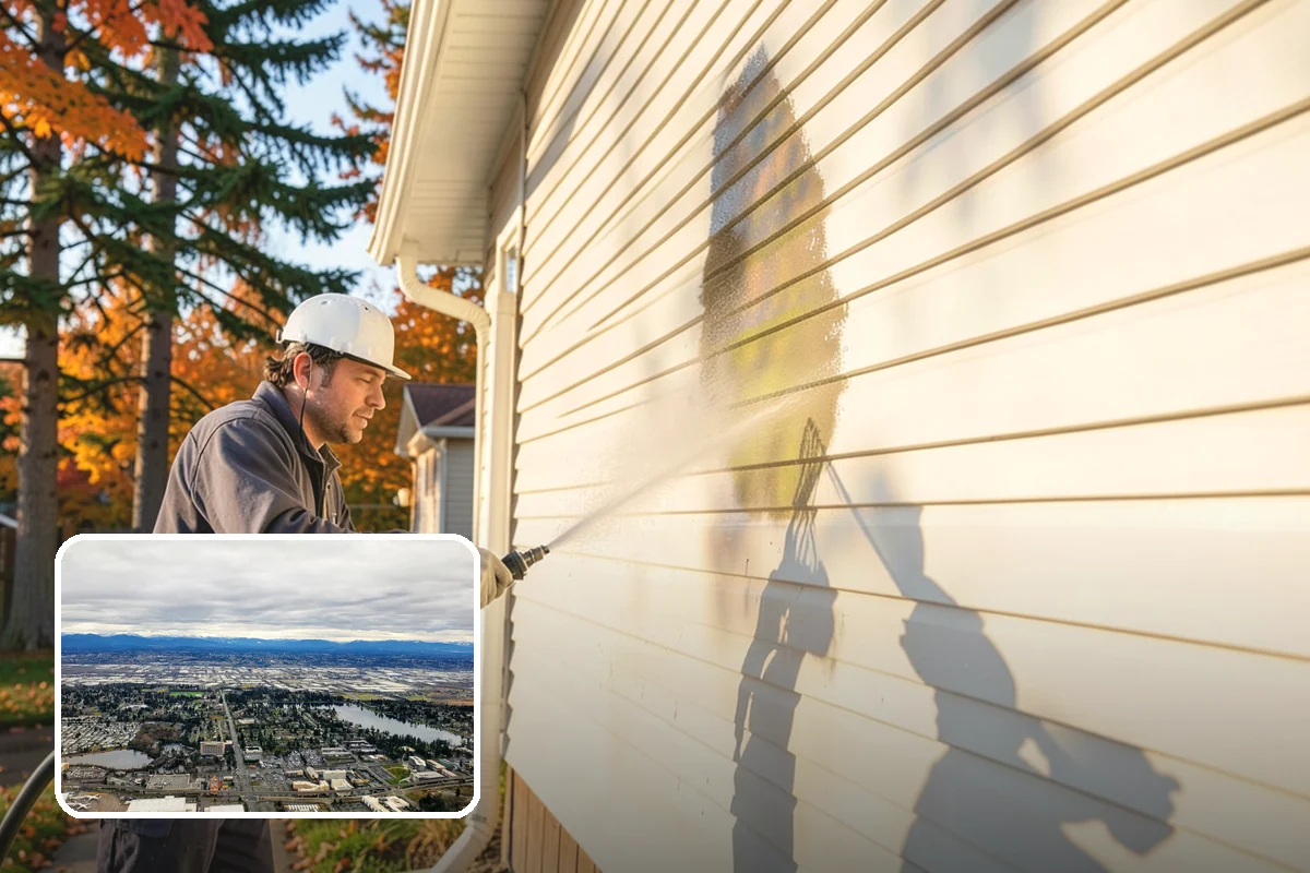 Gutter & Downspout Package in SeaTac, King County, WA - Removes black tiger-stripe oxidation from gutter faces