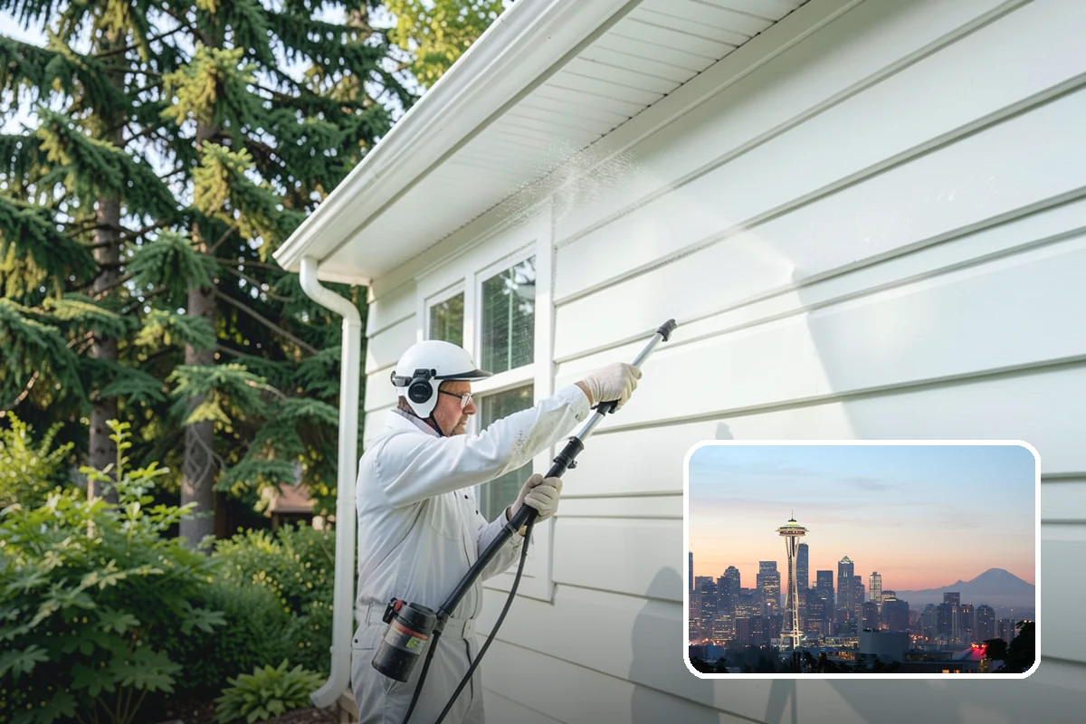 Gutter & Downspout Package in Seattle, King County, WA - Removes black tiger-stripe oxidation from gutter faces