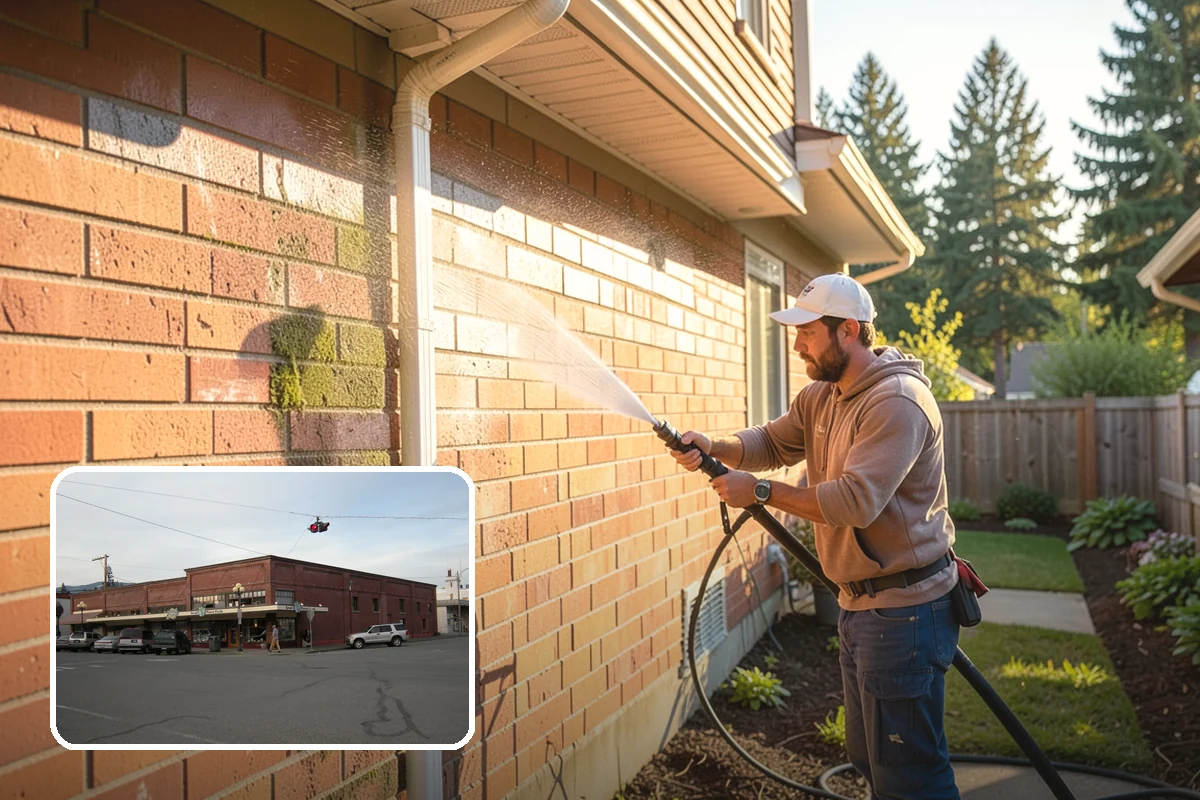 Gutter & Downspout Package in Sedro-Woolley, Skagit County, WA - Removes black tiger-stripe oxidation from gutter faces
