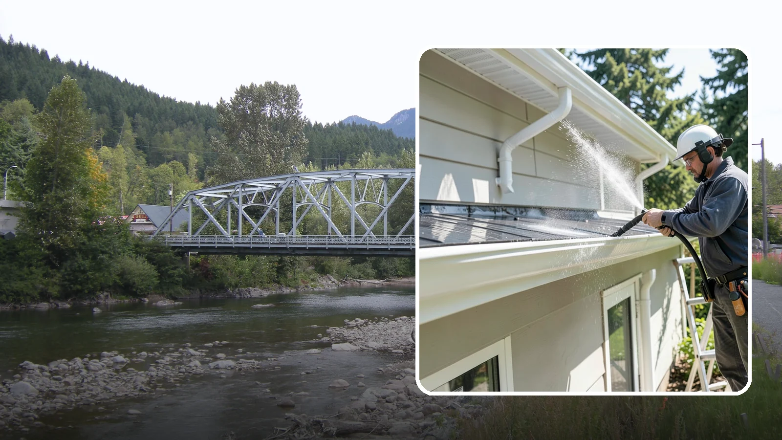 Gutter & Downspout Package in Skykomish, King County, WA - We brighten gutter faces and flush the downspouts so your drainage system looks clean and actually moves water through a rainy...