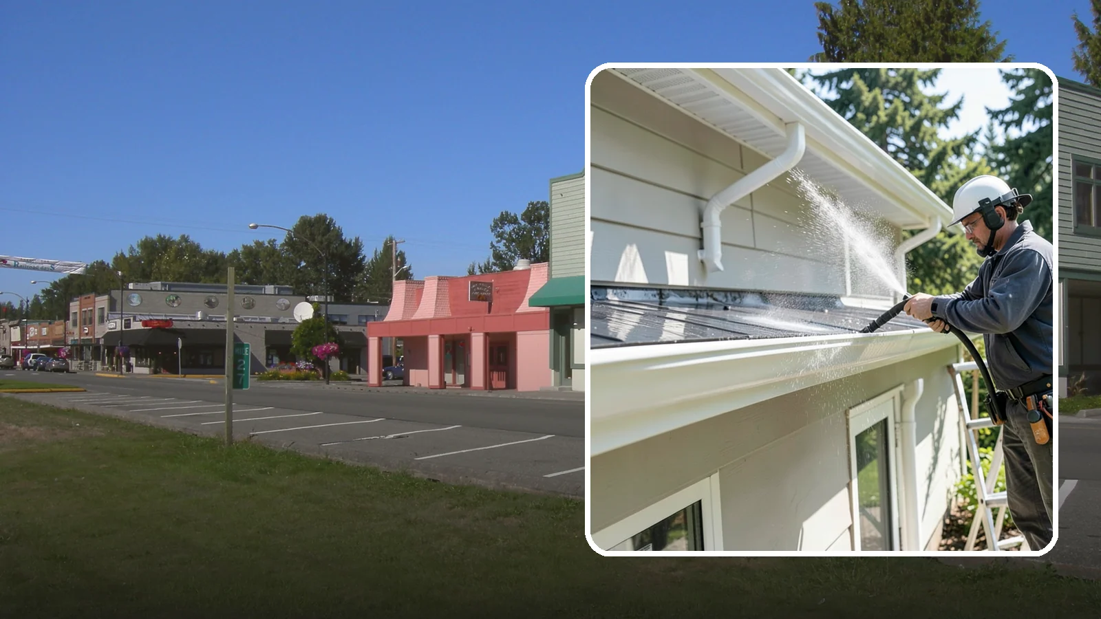 Gutter & Downspout Package in Snoqualmie, King County, WA - We brighten gutter faces and flush the downspouts so your drainage system looks clean and actually moves water through a rainy...