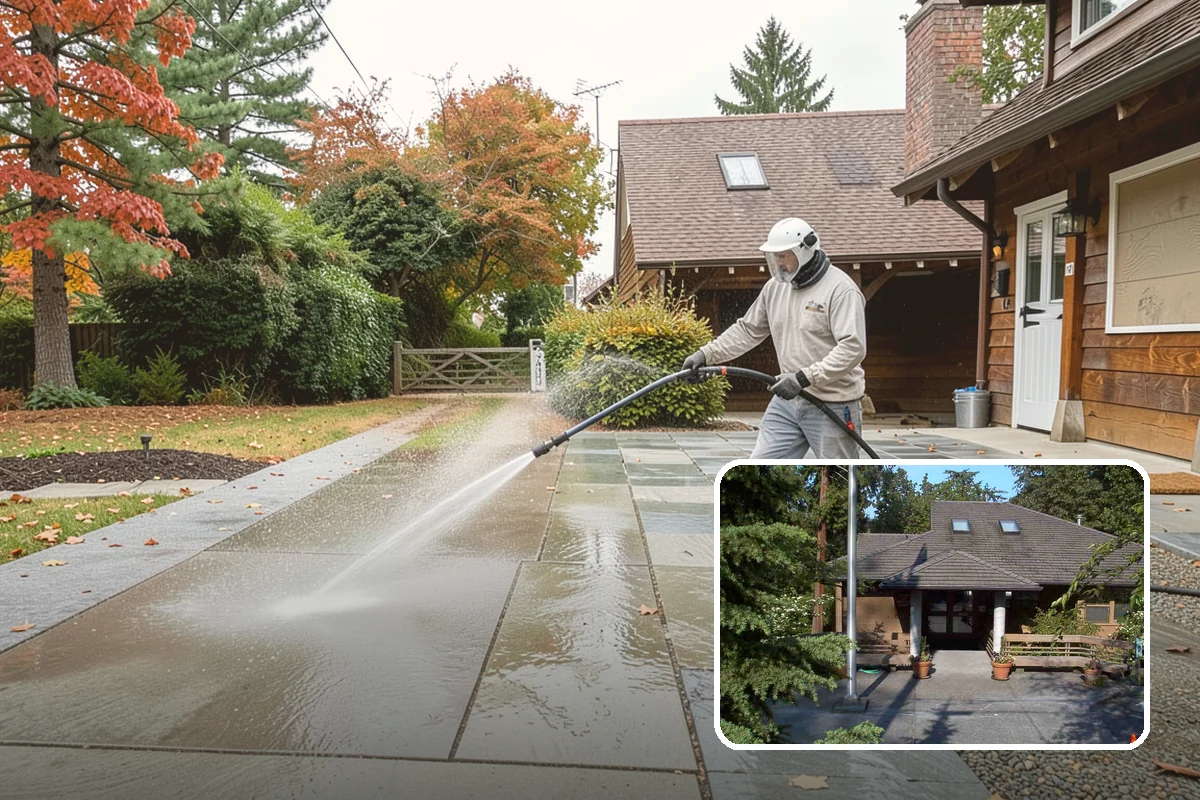 Gutter & Downspout Package in Yarrow Point, King County, WA - Removes black tiger-stripe oxidation from gutter faces