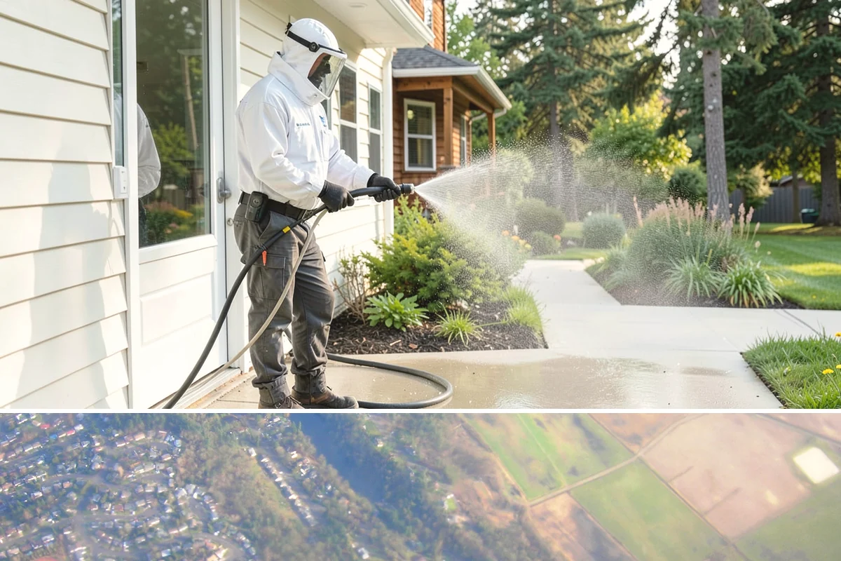 Gutter Brightening in Algona, King County, WA - Brighten in the drier summer stretch so the treatment works without immediate rain washing it off.