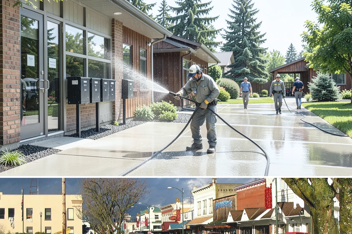 Gutter Brightening in Arlington, Snohomish County, WA - Brighten in the drier summer stretch so the treatment works without immediate rain washing it off.