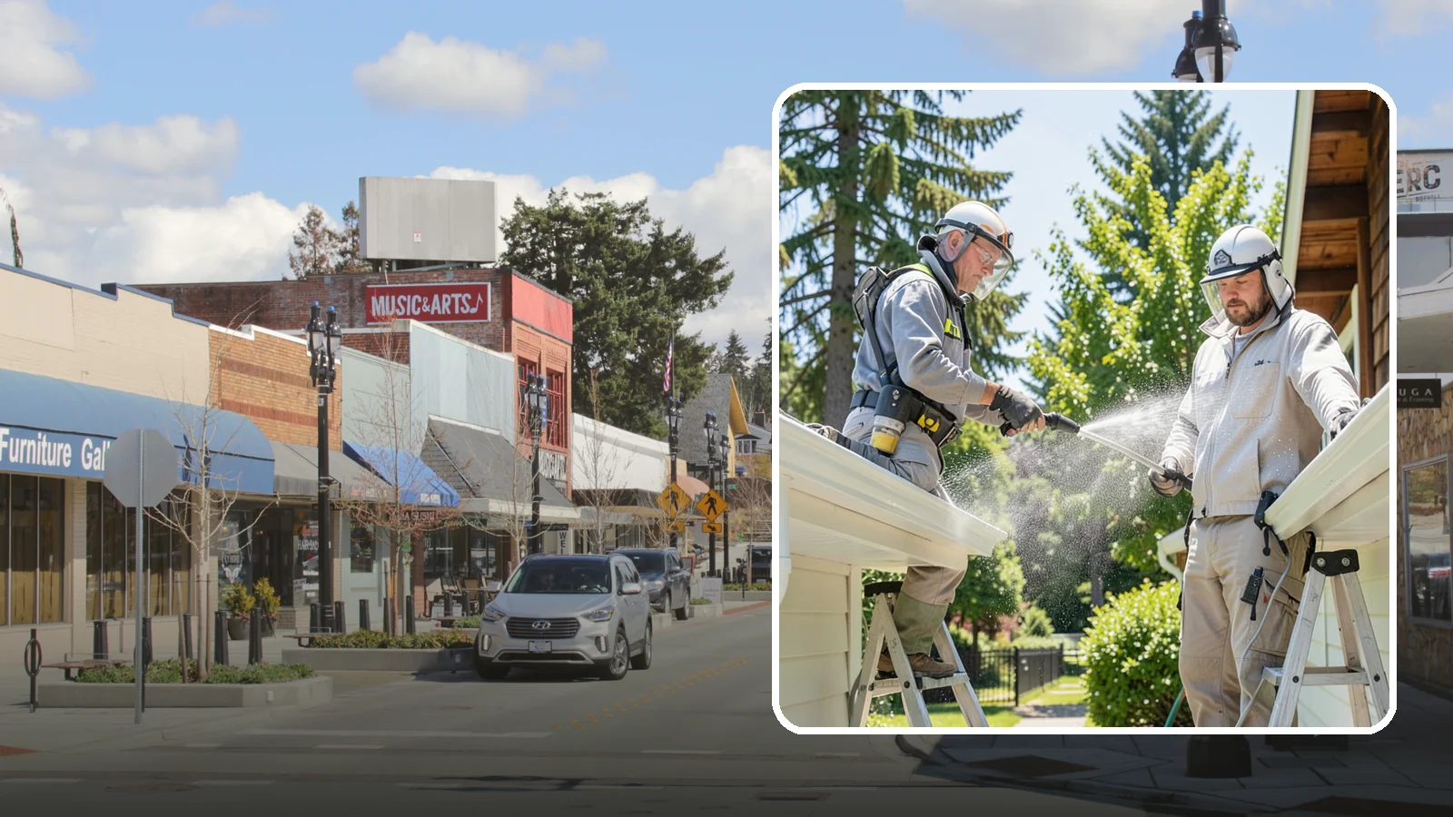 Gutter Brightening in Bothell, King County, WA - A brightening treatment that lifts dull, chalky buildup from gutter exteriors to renew their factory sheen.
