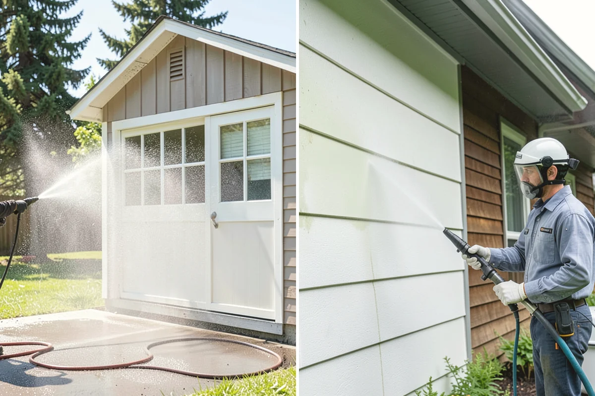 Gutter Brightening in Carbonado, Pierce County, WA - Pre-rinse the gutter exteriors to remove loose dirt
