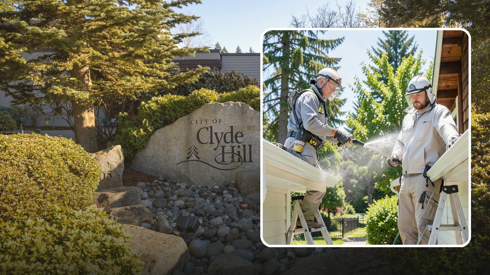 Gutter Brightening in Clyde Hill, King County, WA - A brightening treatment that lifts dull, chalky buildup from gutter exteriors to renew their factory sheen.