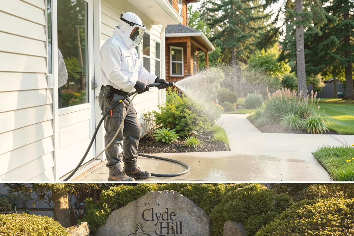 Gutter Brightening in Clyde Hill, King County, WA - Brighten in the drier summer stretch so the treatment works without immediate rain washing it off.