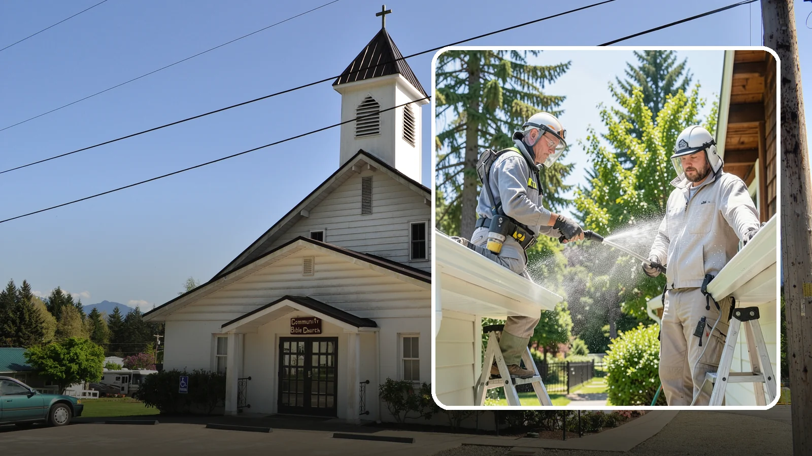 Gutter Brightening in Concrete, Skagit County, WA - A brightening treatment that lifts dull, chalky buildup from gutter exteriors to renew their factory sheen.
