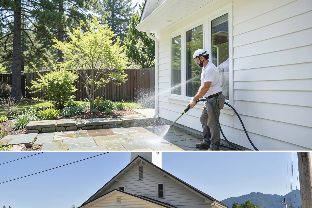Gutter Brightening in Concrete, Skagit County, WA - Brighten in the drier summer stretch so the treatment works without immediate rain washing it off.