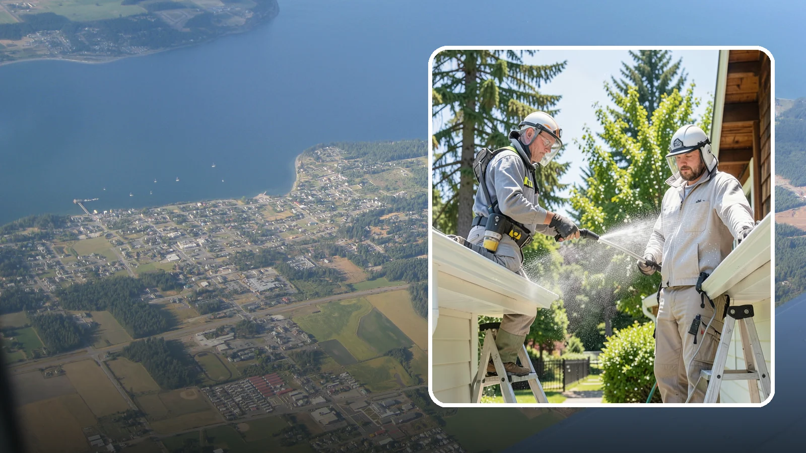 Gutter Brightening in Coupeville, Island County, WA - A brightening treatment that lifts dull, chalky buildup from gutter exteriors to renew their factory sheen.
