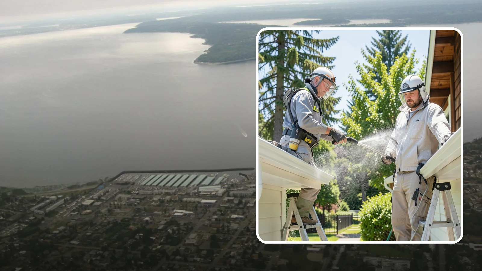Gutter Brightening in Des Moines, King County, WA - A brightening treatment that lifts dull, chalky buildup from gutter exteriors to renew their factory sheen.