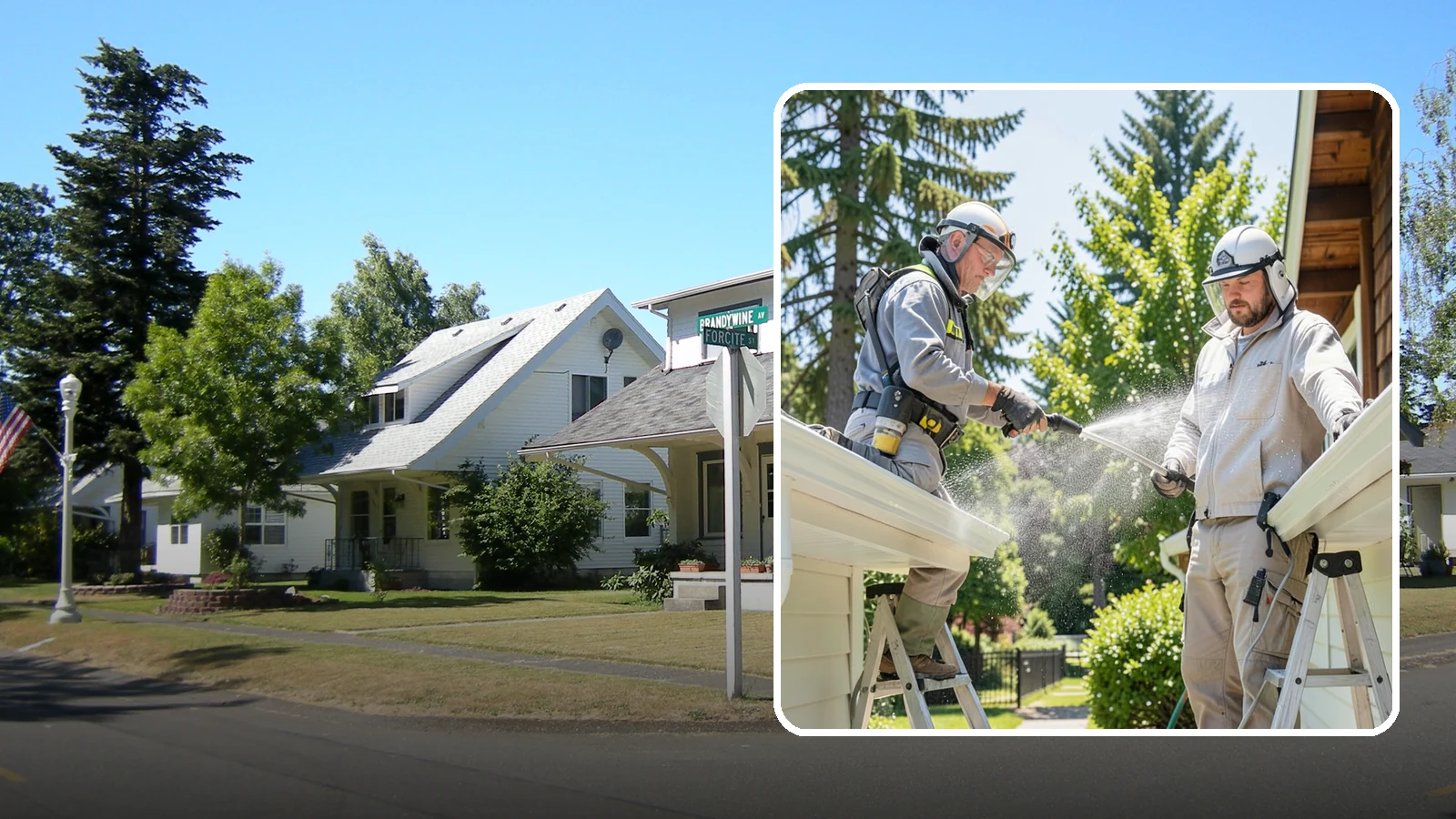 Gutter Brightening in DuPont, Pierce County, WA - A brightening treatment that lifts dull, chalky buildup from gutter exteriors to renew their factory sheen.