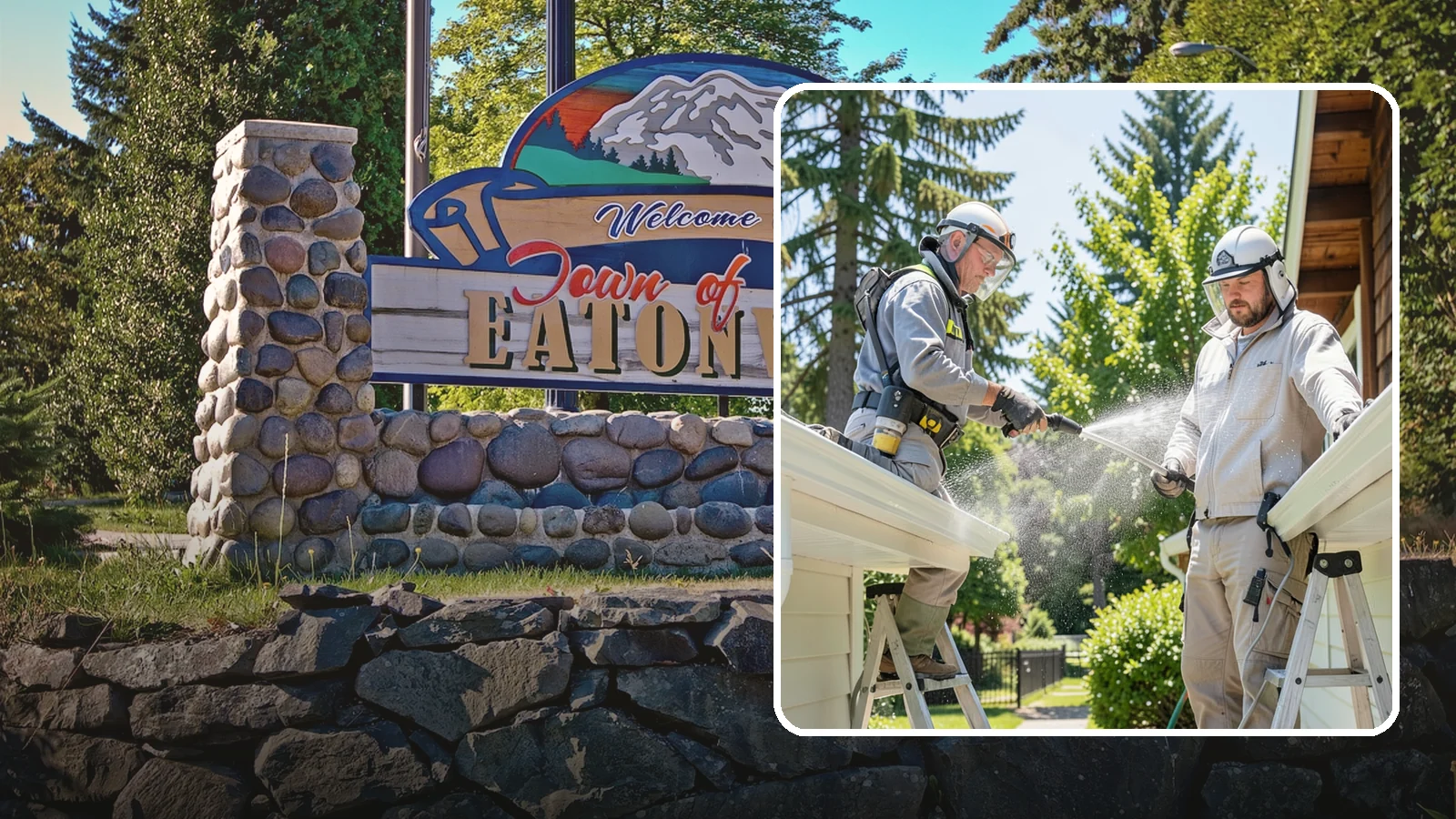 Gutter Brightening in Eatonville, Pierce County, WA - A brightening treatment that lifts dull, chalky buildup from gutter exteriors to renew their factory sheen.