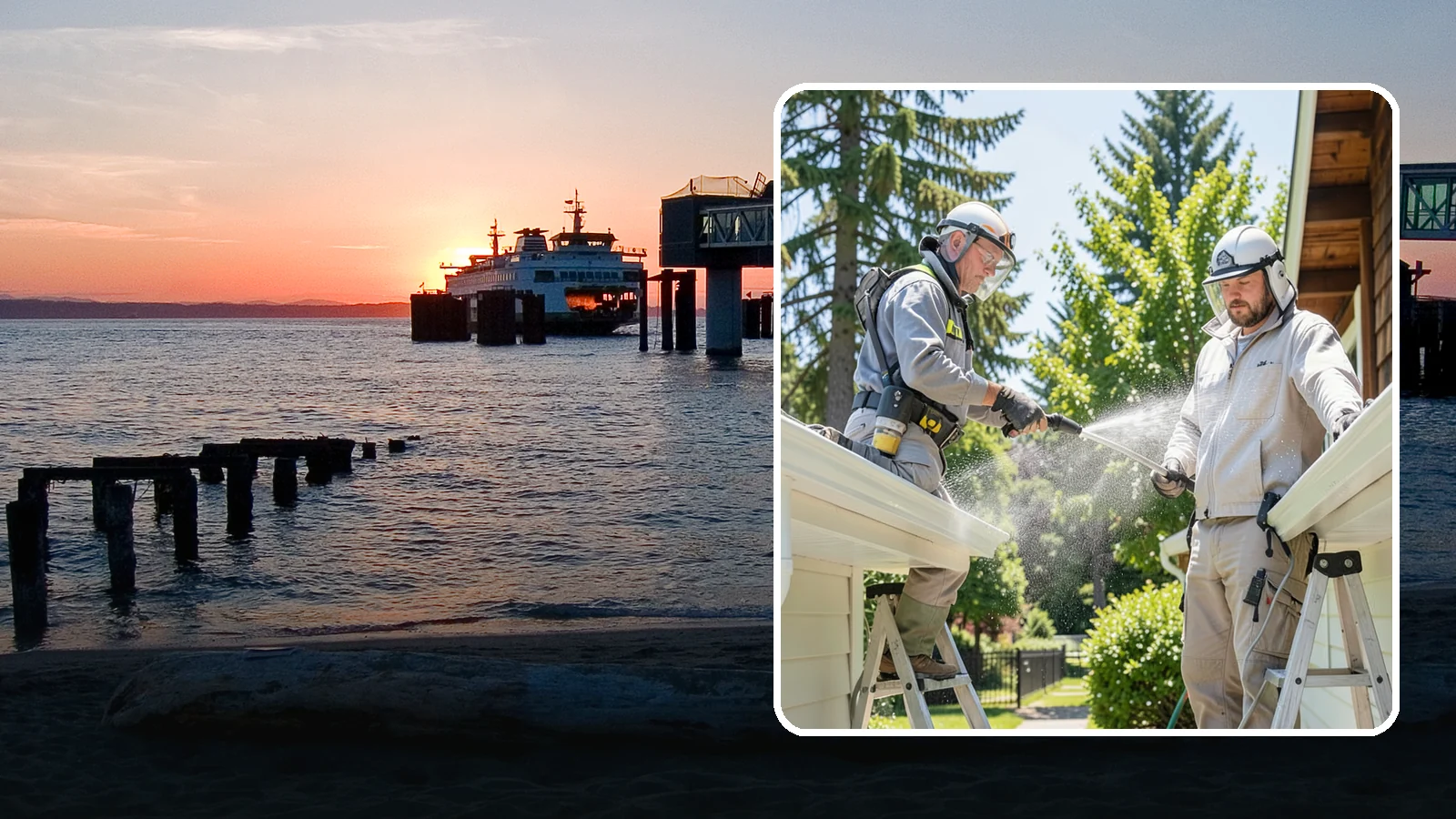 Gutter Brightening in Edmonds, Snohomish County, WA - A brightening treatment that lifts dull, chalky buildup from gutter exteriors to renew their factory sheen.