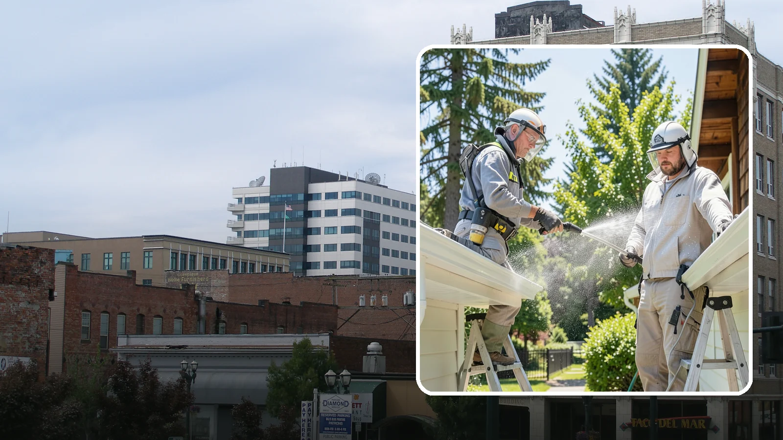 Gutter Brightening in Everett, Snohomish County, WA - A brightening treatment that lifts dull, chalky buildup from gutter exteriors to renew their factory sheen.