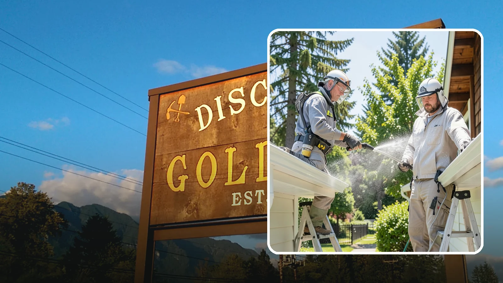 Gutter Brightening in Gold Bar, Snohomish County, WA - A brightening treatment that lifts dull, chalky buildup from gutter exteriors to renew their factory sheen.