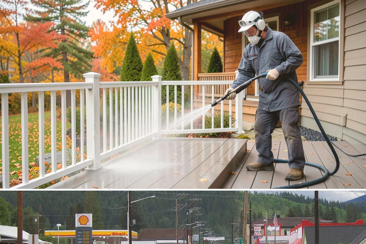 Gutter Brightening in Granite Falls, Snohomish County, WA - Brighten in the drier summer stretch so the treatment works without immediate rain washing it off.