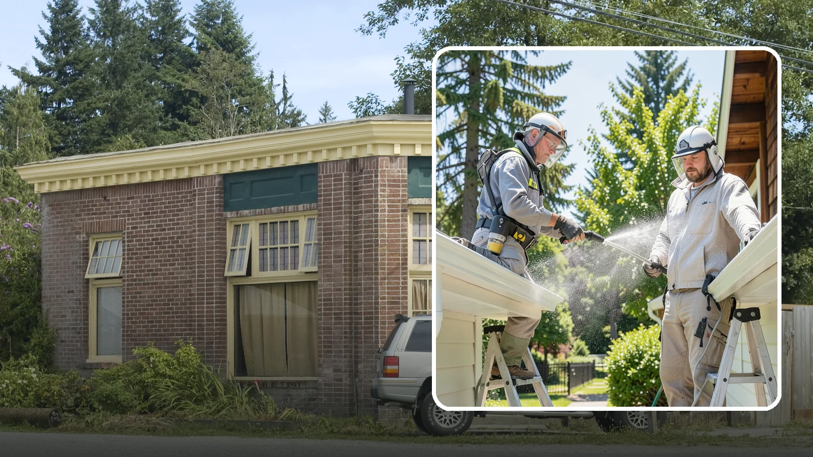 Gutter Brightening in Hamilton, Skagit County, WA - A brightening treatment that lifts dull, chalky buildup from gutter exteriors to renew their factory sheen.