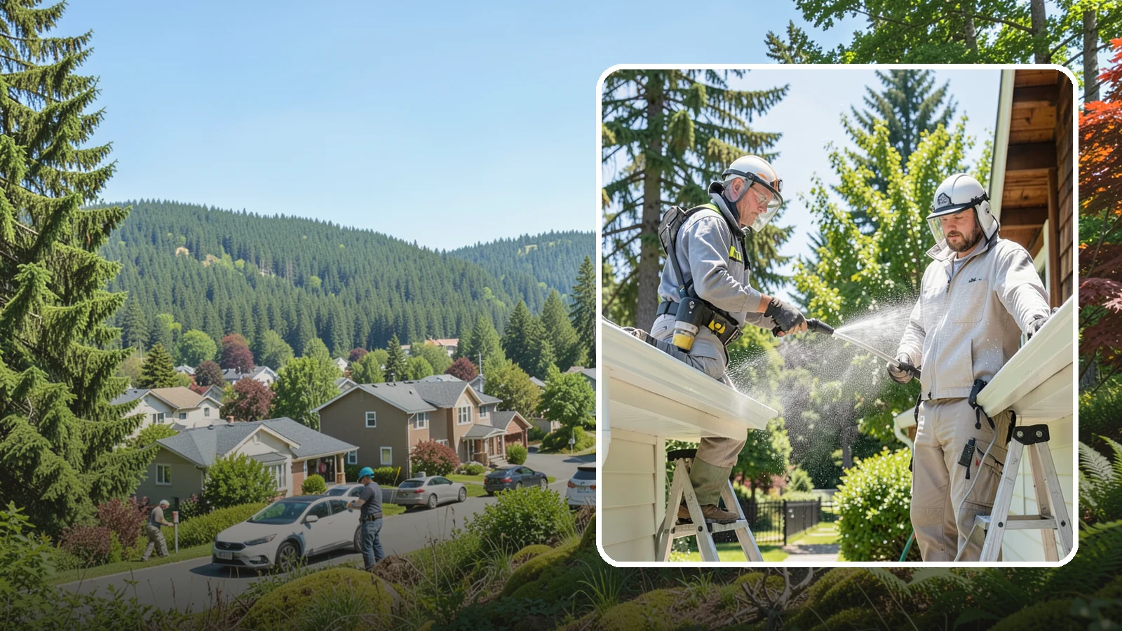 Gutter Brightening in Index, Snohomish County, WA - A brightening treatment that lifts dull, chalky buildup from gutter exteriors to renew their factory sheen.