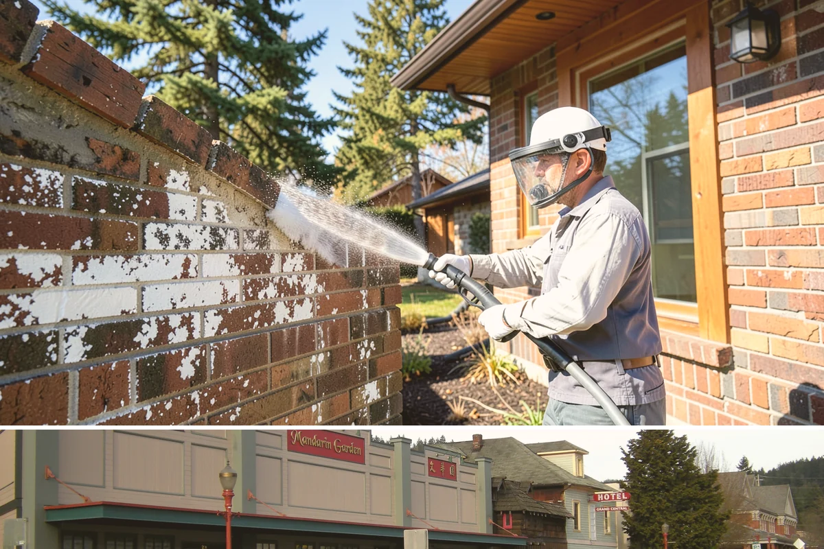 Gutter Brightening in Issaquah, King County, WA - Brighten in the drier summer stretch so the treatment works without immediate rain washing it off.