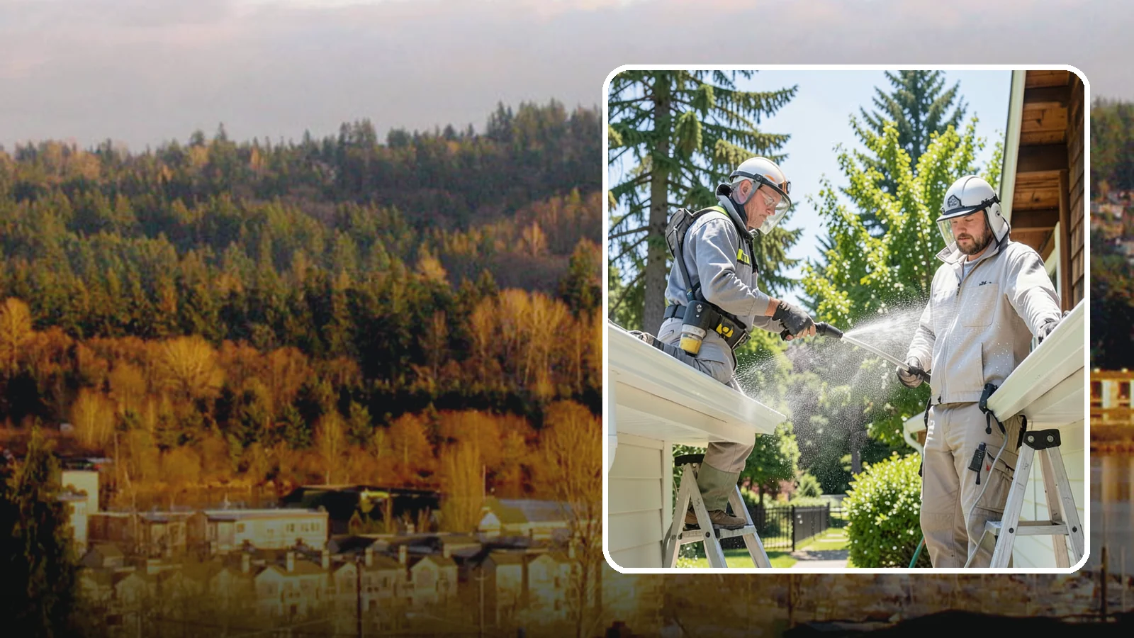 Gutter Brightening in Kenmore, King County, WA - A brightening treatment that lifts dull, chalky buildup from gutter exteriors to renew their factory sheen.