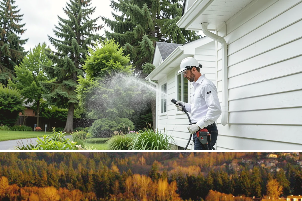Gutter Brightening in Kenmore, King County, WA - Brighten in the drier summer stretch so the treatment works without immediate rain washing it off.