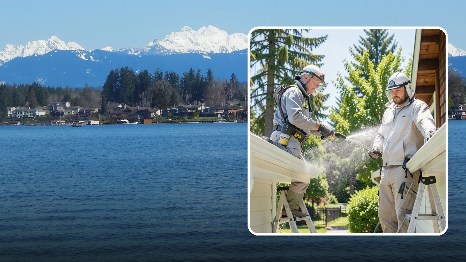 Gutter Brightening in Lake Stevens, Snohomish County, WA - A brightening treatment that lifts dull, chalky buildup from gutter exteriors to renew their factory sheen.