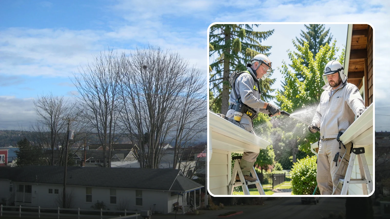 Gutter Brightening in Langley, Island County, WA - A brightening treatment that lifts dull, chalky buildup from gutter exteriors to renew their factory sheen.
