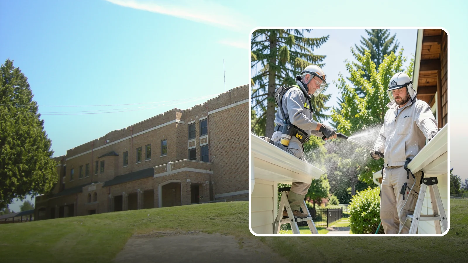 Gutter Brightening in Maple Valley, King County, WA - A brightening treatment that lifts dull, chalky buildup from gutter exteriors to renew their factory sheen.
