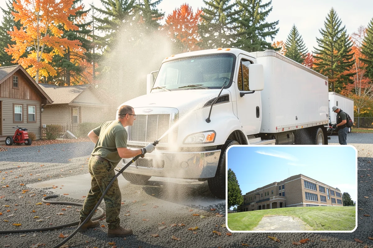 Gutter Brightening in Maple Valley, King County, WA - Lifts chalky weathered film that plain washing misses