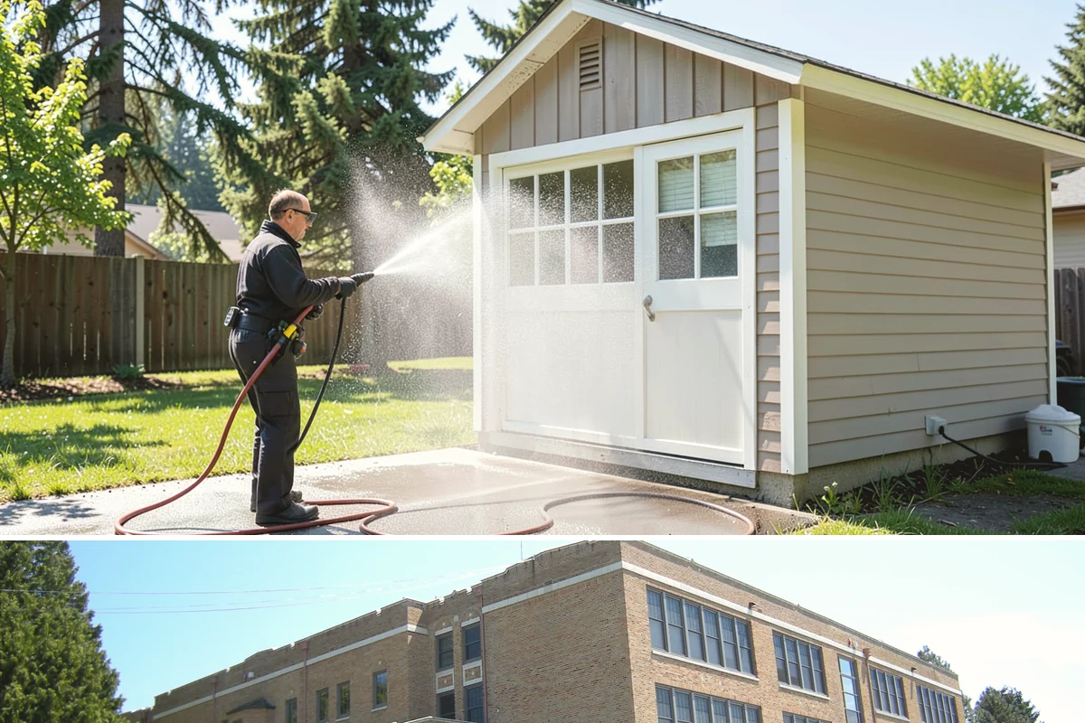 Gutter Brightening in Maple Valley, King County, WA - Brighten in the drier summer stretch so the treatment works without immediate rain washing it off.