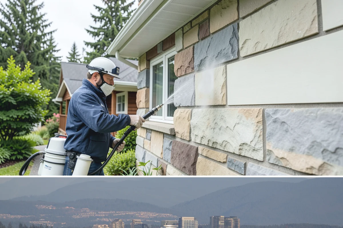 Gutter Brightening in Medina, King County, WA - Brighten in the drier summer stretch so the treatment works without immediate rain washing it off.