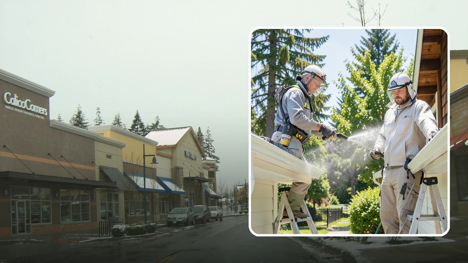 Gutter Brightening in Mill Creek, Snohomish County, WA - A brightening treatment that lifts dull, chalky buildup from gutter exteriors to renew their factory sheen.