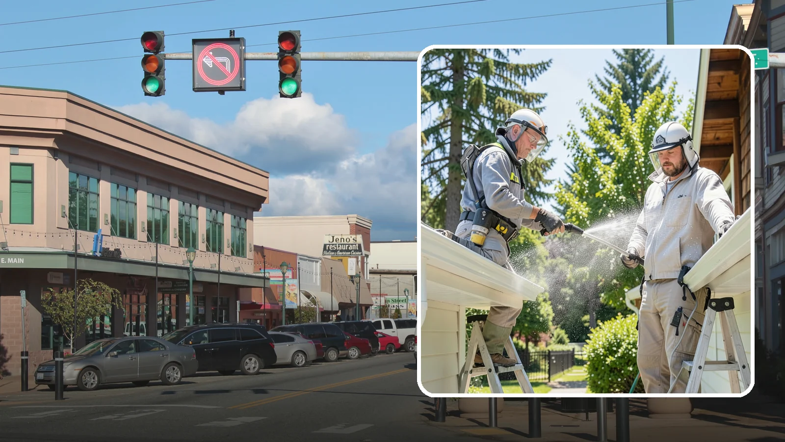 Gutter Brightening in Monroe, Snohomish County, WA - A brightening treatment that lifts dull, chalky buildup from gutter exteriors to renew their factory sheen.