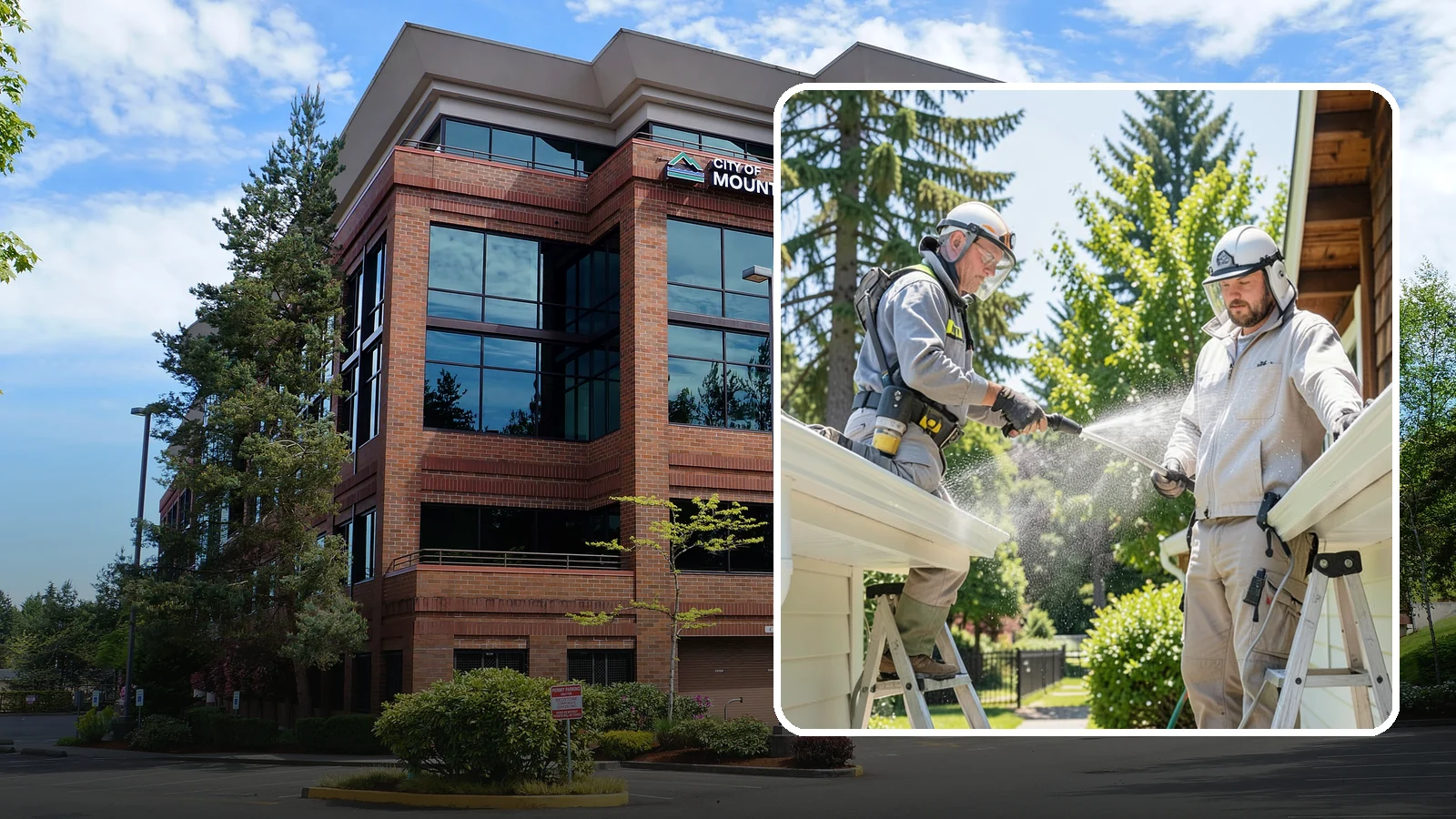 Gutter Brightening in Mountlake Terrace, Snohomish County, WA - A brightening treatment that lifts dull, chalky buildup from gutter exteriors to renew their factory sheen.