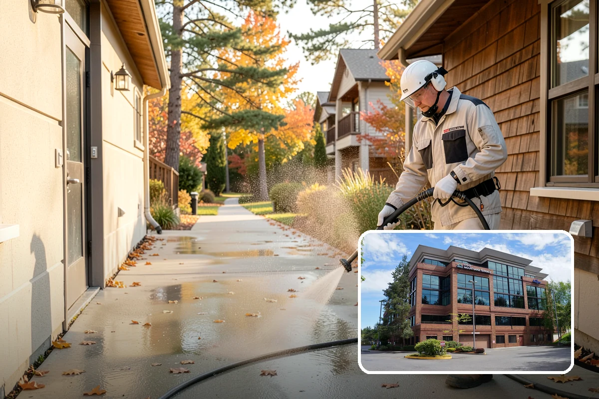 Gutter Brightening in Mountlake Terrace, Snohomish County, WA - Lifts chalky weathered film that plain washing misses