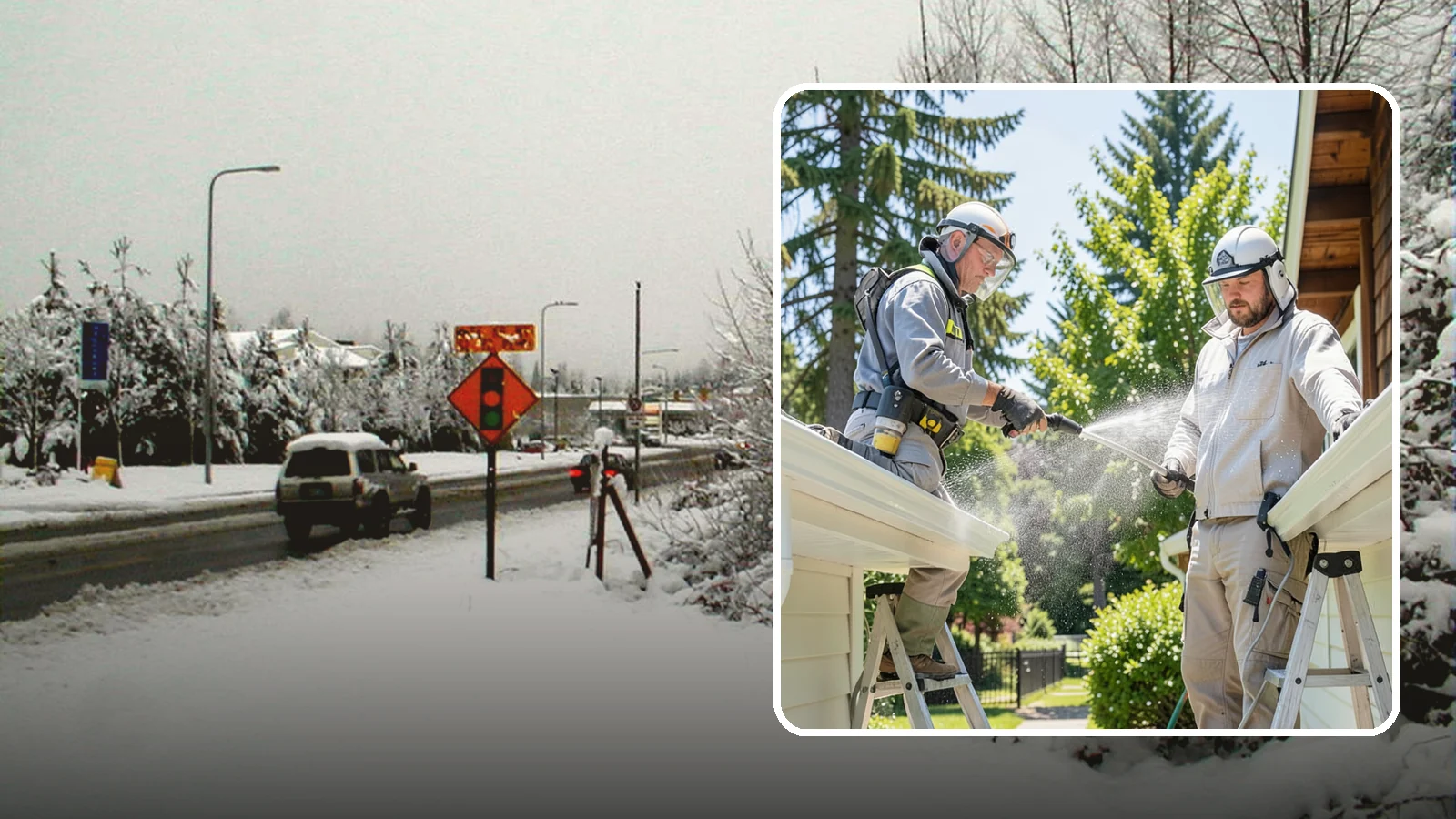 Gutter Brightening in Newcastle, King County, WA - A brightening treatment that lifts dull, chalky buildup from gutter exteriors to renew their factory sheen.