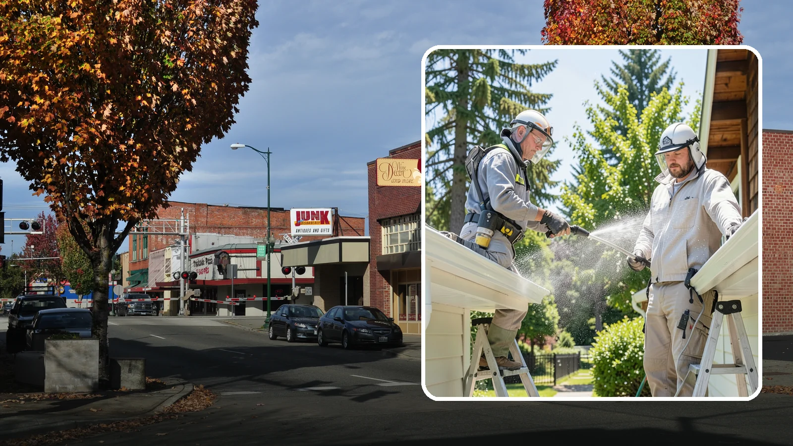 Gutter Brightening in Puyallup, Pierce County, WA - A brightening treatment that lifts dull, chalky buildup from gutter exteriors to renew their factory sheen.