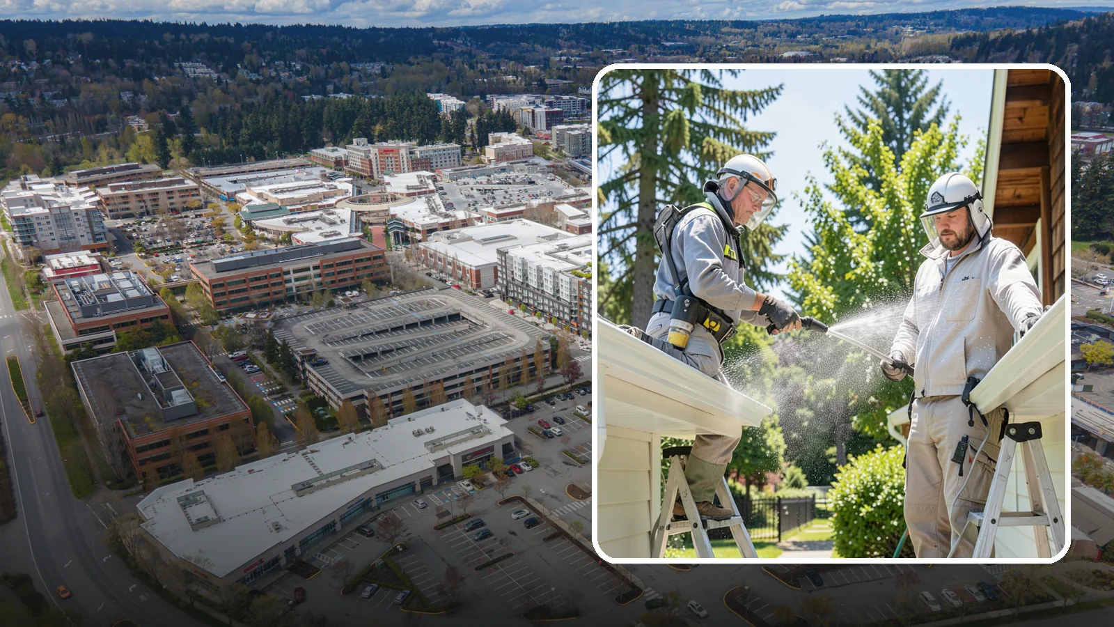 Gutter Brightening in Redmond, King County, WA - A brightening treatment that lifts dull, chalky buildup from gutter exteriors to renew their factory sheen.