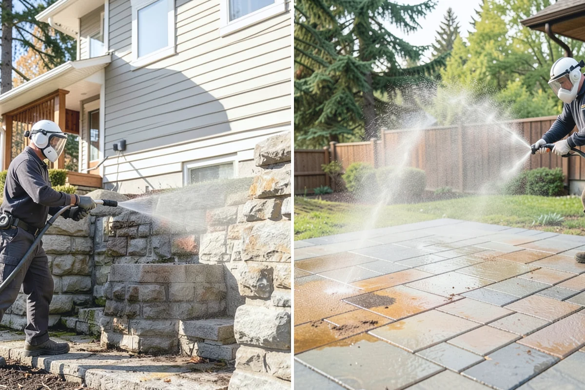 Gutter Brightening in Redmond, King County, WA - Pre-rinse the gutter exteriors to remove loose dirt