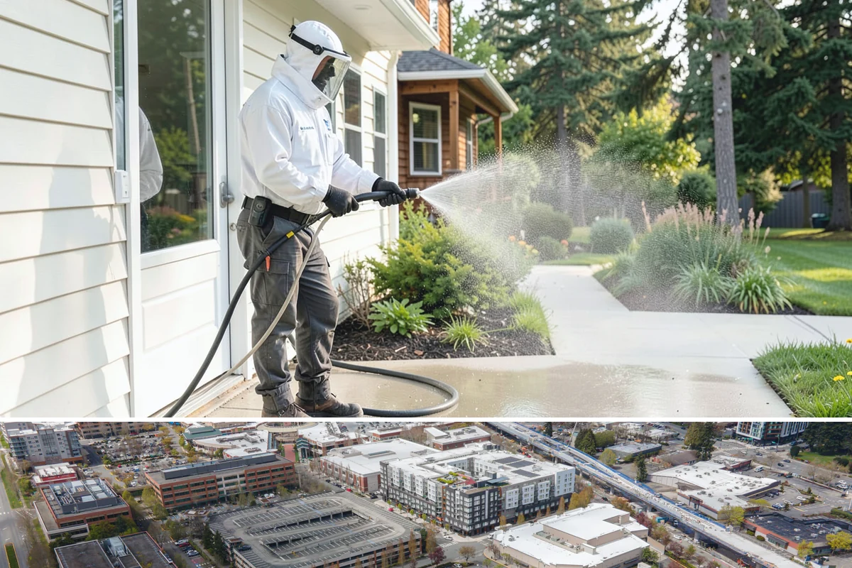 Gutter Brightening in Redmond, King County, WA - Brighten in the drier summer stretch so the treatment works without immediate rain washing it off.