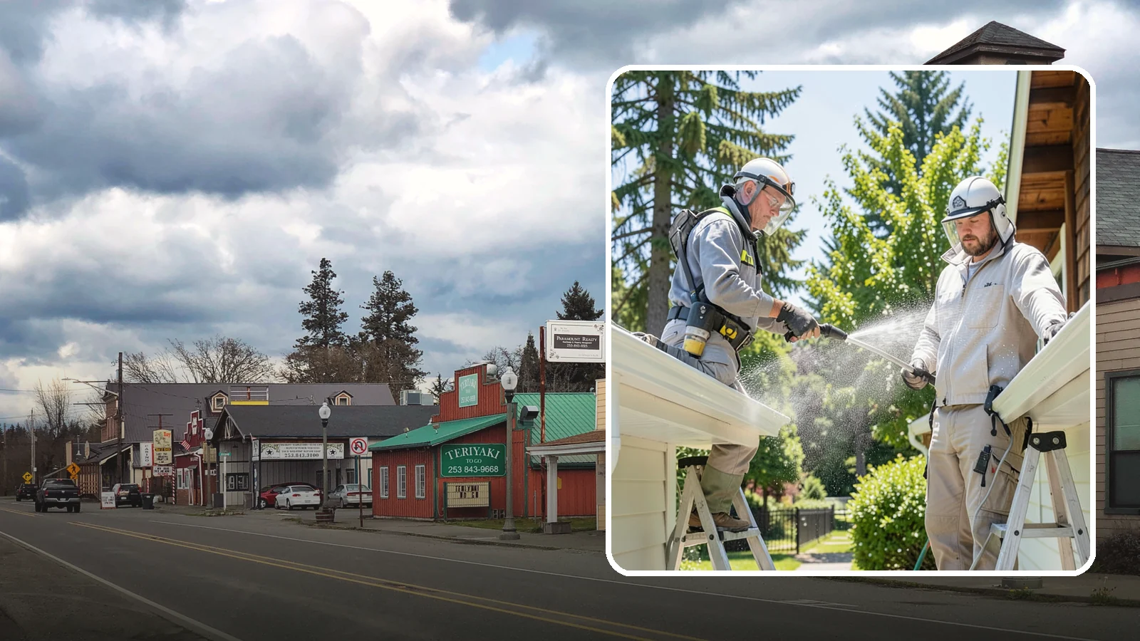 Gutter Brightening in Roy, Pierce County, WA - A brightening treatment that lifts dull, chalky buildup from gutter exteriors to renew their factory sheen.