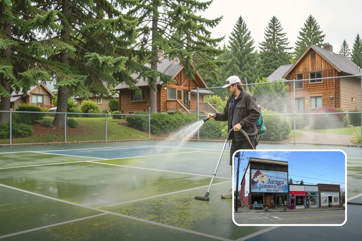 Gutter Brightening in Ruston, Pierce County, WA - Lifts chalky weathered film that plain washing misses