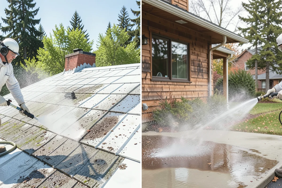 Gutter Brightening in Ruston, Pierce County, WA - Pre-rinse the gutter exteriors to remove loose dirt