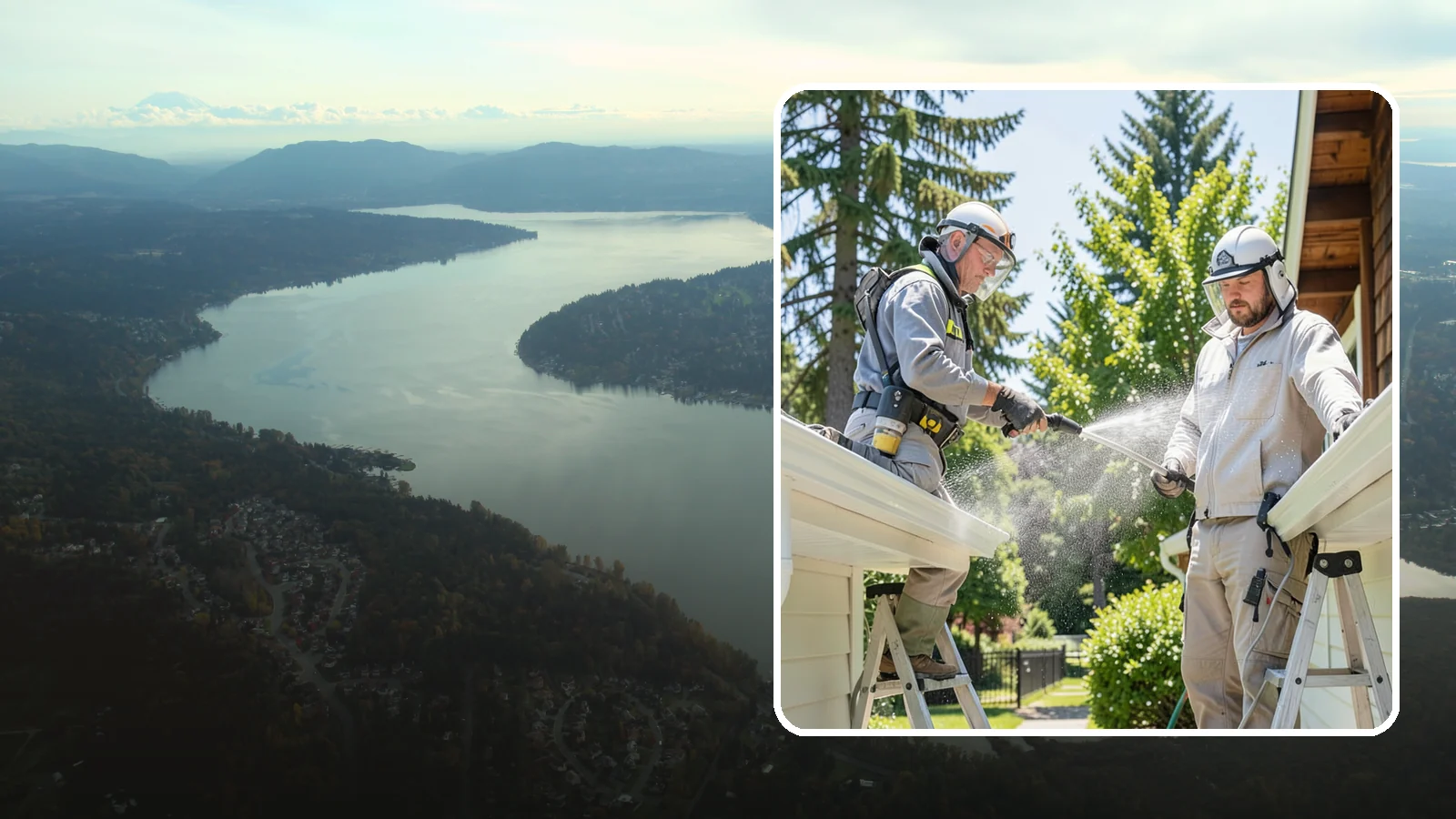 Gutter Brightening in Sammamish, King County, WA - A brightening treatment that lifts dull, chalky buildup from gutter exteriors to renew their factory sheen.