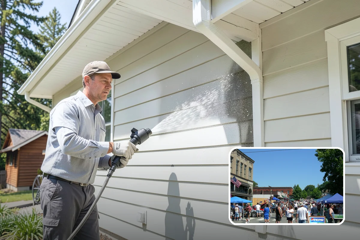 Gutter Brightening in Snohomish, Snohomish County, WA - Lifts chalky weathered film that plain washing misses